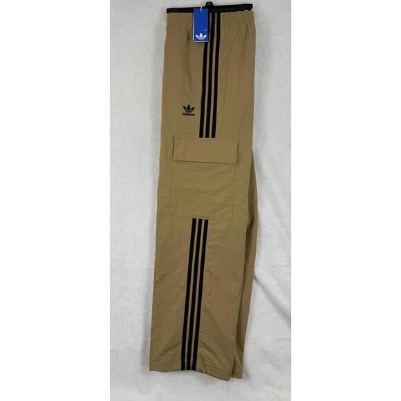Adidas Adicolor Classics 3 Stripes Cargo Pants Large Mens Brown Black New NWT - Picture 3 of 9